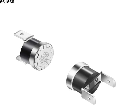 W10258275 Bimetal Thermal Fuse and 661566 Thermostat Including Simple Instruction, Compatible with Kenmore, Maytag and Amana Dishwasher