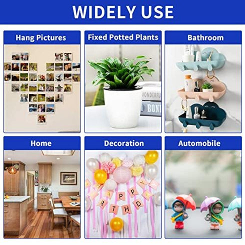 Birllaid Clear Double Sided Adhesive Dots Heavy Duty Transparent Double-Sided Tape Stickers Round &Square Acrylic No Trace Strong Adhesive Sticky ...