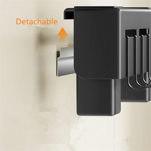 Wall Mount Utensil Holder, 15.7'' Stainless Steel Kitchen Utensil Rack, Multi-use Hanging Storage Organizer Rack with Knife Holder, Towel Bar, Fla...