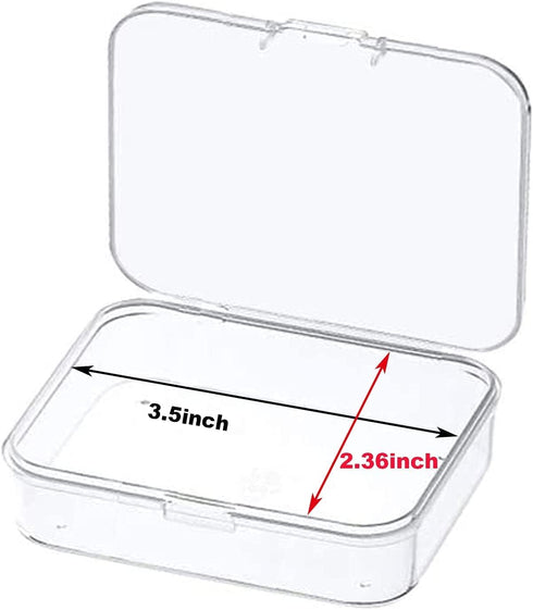 MFDSJ 6 Pcs Mini Plastic Storage Containers Box with Lid, 3.5x2.4 Inches Clear Rectangle Box for Collecting Small Items, Beads, Game Pieces, Busin...