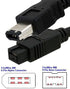 AYA 3Ft (3 Feet) FireWire Cable IEEE-1394b 9pin-6pin 800/400Mbps Compatible with Windows, Mac, Sony iLink...