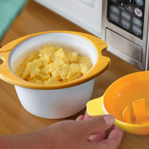 Microwave Egg Cooker Poacher Scramble Omelet Eggwich Maker with Silicone Handles Yolk Separator and Shell Cracker...