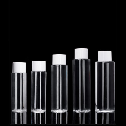 4PCS 150ml/5oz Clear Empty Plastic Travel Bottles with Press Disc Flip Cap Makeup Water Storage Containers Cosmetic Sample Tube for Bath Shower Ge...