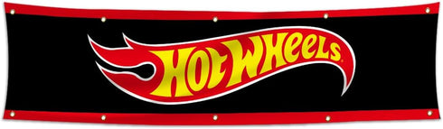 Hot Banner Wheels Flag 2x8Ft For Outdoor Room Man Cave/Garage...