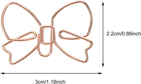 20pcs Paper Clip with Bow Office Paperclips Delicate Paper Clips Decorative Paper Clips Metal Paper Clips Lovely Paper Clips Cross Paper Clips Bow...
