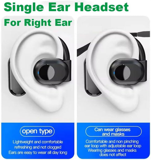 Headphones Bluetooth 5.3 Painless Wireless Open Ear Clip on Headphone Waterproof Running Earring Earphone Air Conduction Earphones Open Earbuds Wi...