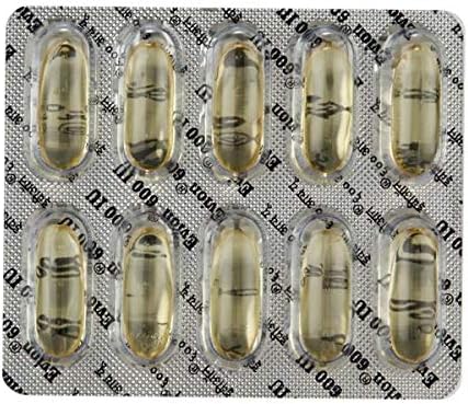 50 Evion 600mg Capsules Vitamin E for Glowing Face,Strong Hair,Acne,Nails, Glowing Skin 400mg,Control Hair Lossess...