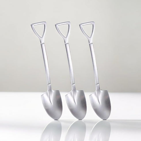 Smilesunus 10 Pcs Mini Shovel Spoons Dessert Spoons Stainless Steel Ice Cream Yogurt Spoons...