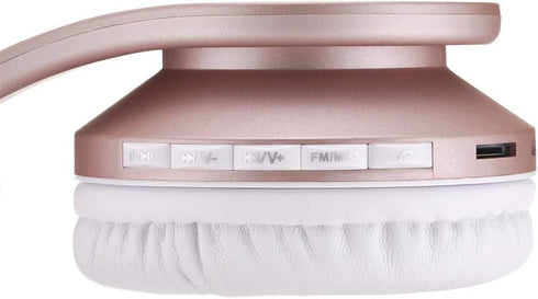 PowerLocus Bluetooth Headphones Over Ear, Bluetooth Headphone Rose Gold, Wireless Headphones Foldable, Hi-Fi Stereo, Soft Memory Foam Earmuffs, Bu...