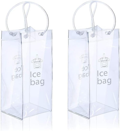 Ice Wine Bag Portable Collapsible Clear Wine Pouch Cooler with Handle for Party,Outdoor,Champagne,Cold Beer,White Wine,Chilled Beverages,Iced Drin...