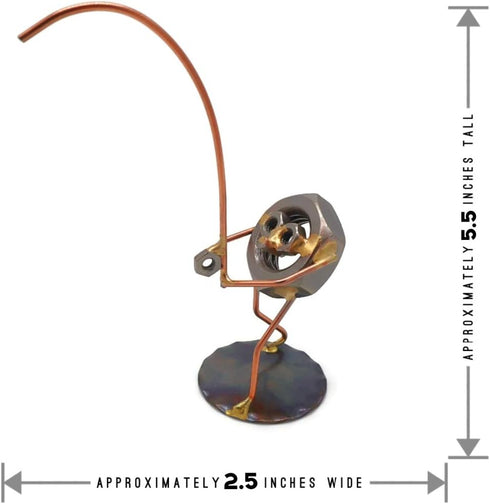 Fishing Nut Collectible Handmade Metal Art Figurine, Desk Accessories, Trophy, Boss Gift, Home Office Décor...