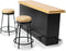 Dollhouse Furniture Metal Bar Table & Chair with Wood Top Pub Set 1:12 Scale Miniature Accessories Bar Counter Stool Mini Dining Coffee Table Mode...
