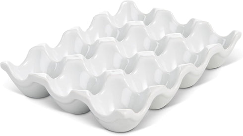 HIC Kitchen Egg Crate, Fine Porcelain, Holds 1 Dozen Eggs...
