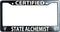 Certified State Alchemist Fullmetal Alchemist License Plate Frame, Funny Humor Stainless Steel Auto Car Tag Frame, License Plate Cover Holder, 2 H...