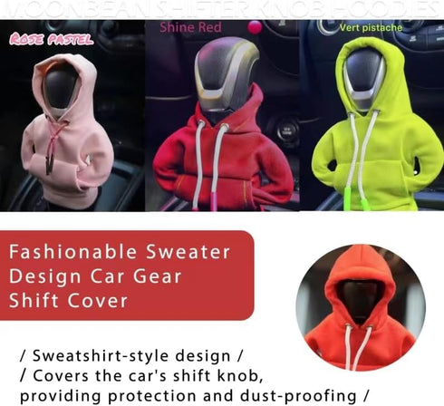 MOONBEAN 3Pcs Gear Shift Knob Cover Hoodie,Gear Stick Hoodie,Car Shift Hoodie,Funny Gear Shift Knob Hoodie,Shifter Hoodie Gear Knob Hoodie...