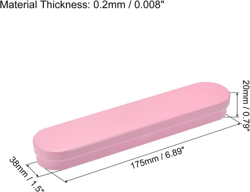 uxcell Metal Tin Box, 6pcs 6.89" x 1.5" x 0.79" Empty Tinplate Containers with Hinged Lids, Pink, for Home Organizer, Candles, Gifts, Car Keys, Cr...