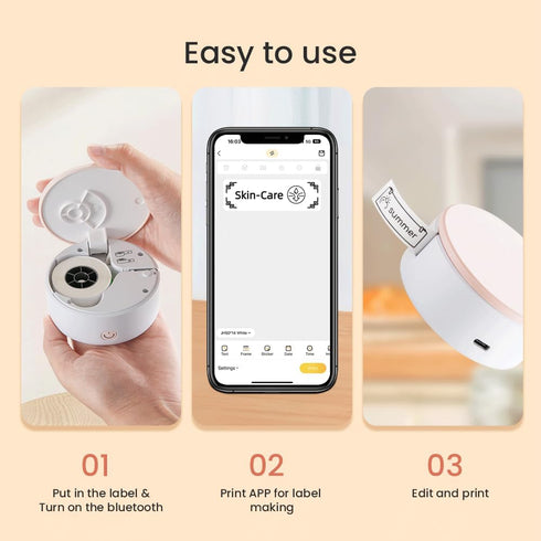 vretti HP3 Label Machine Maker with Tape, Portable Thermal Mini Label Printer, Bluetooth Wireless Connection for Storage,Home,Office...