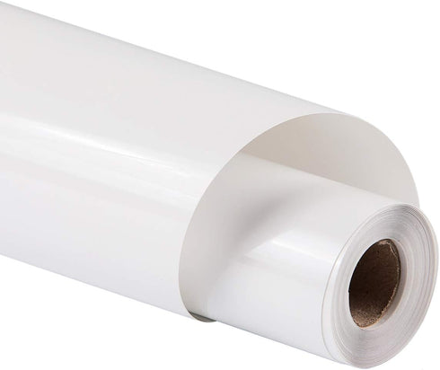Guangyintong Heat Transfer Vinyl Rolls, 12" x 5ft Glossy White HTV for T-Shirts, Easy Cut & Weed for Heat Vinyl DIY Design...