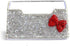 Bling Pure Handmade Bling Bling Rhinestones Stainless Steel Metal Business Card Holder Name Card Case (Red bow)...