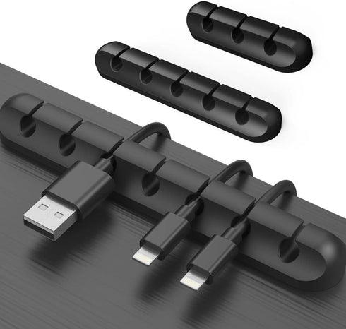Cable Clips Cord Management Organizer, 3 Packs Silicone Adhesive Hooks, Wire Holder USB Power Charging Accessory Mouse PC Nightstand Desktop Wall ...