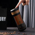 The Original Portable French Press Stainless Steel Coffee Maker Premium Vacuum Insulated Travel Mug Hot & Cold Brew French Presses (Black upgraded...