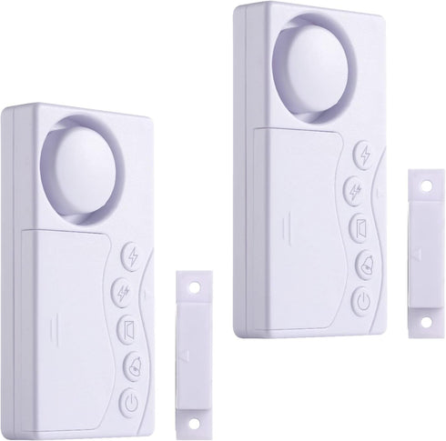 Freezer Door Alarm When Left Open, 2Pcs Safety Window Alarm, 3/15/30/60 Seconds Adjustable Delay Wire-Less Fridge 4-in-1 Sensor Chime Open Loud 10...