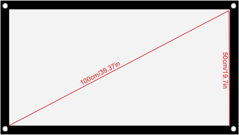 Projector Screen 40 Inches 16:9 Thicken Portable Non Crease Soft White Polyester Projector Curtain Projection Screen(40 inches)...