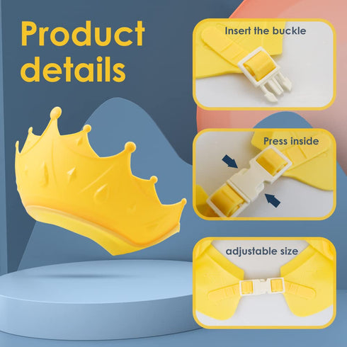 2 Pieces Soft Baby Shower Cap Soft Adjustable for Washing Hair Shield Safe Visor Cap Bathing Shampoo Shower Protection Bath Hat for Toddler Kids C...