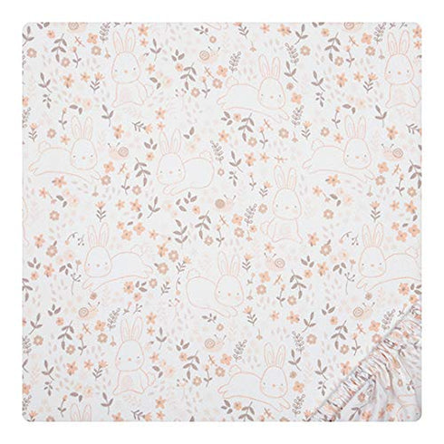 Sammy & Lou Cottontail Floral 2-Pack Microfiber Fitted Crib Sheet Set, Fits Standard Crib Mattress 28 in x 52 in; Fully Elasticized,...