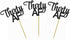 Morndew 24 PCS Black Glittery Thirty AF Cupcake Toppers for 30th Birthday 30th Anniversary Retirement Party Decorations...