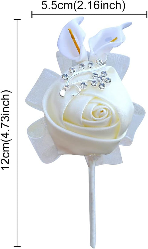 Lapel Flower Pin for Wedding Boutonniere Stick Men Corsage for Groom Wedding Party Suits(pack of 6)...