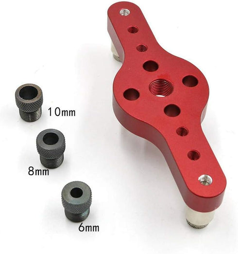 Dowel Jig - Straight Hole Drilling Positioner Self-Centering 6 8 10mm Drill Bit Kit Wooden Dowels Adjustable Woodworking Locator Tool...