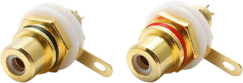 Gold Plated Female RCA Phono Panel Mount Chassis Socket Plug Jack Connector - (10 Pcs)...