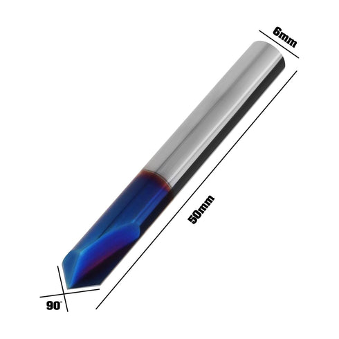 The Lord of the Tools Chamfer End Mill 2 Flutes Chamfer Cutter 6mm Shank Tungsten Steel V Groove Router Bit Power Tool Accessories for Machine Too...