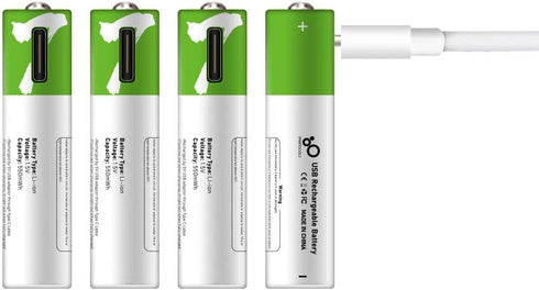 Rechargeable AAA Batteries 1.5V 550mWh USB Lithium ion Rechargeable AAA Battery with USB Type C Charging Cable, High Capacity Fast Charge, 1200 Cy...