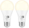 Dusk to Dawn Light Bulbs 4000K Cool White (Neutral White), 850LM, 60W Equivalent, LED 9.5W, A19, E26 Base, 2-Pack, HQ-H013...