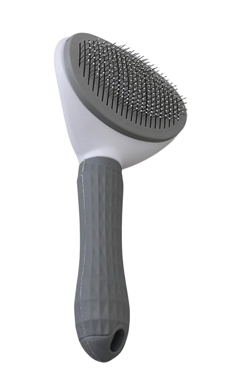 Easy-Clean Slicker Brush for Dogs, Cats & Bunnies - Gentle De-shedding & Grooming Tool with Ergonomic Handle, Push Button Self-Cleaning, Suitable ...