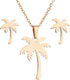 Stainless Steel Hawaii Tropical Plant Pendant Necklace for Women Coconut Palm Tree Stud Earrings Beach Set Jewelry (Gold)...