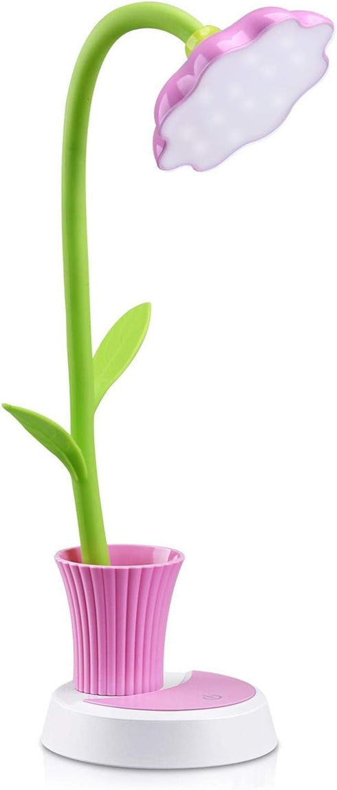 Desk Lamp for Kids Sunflower LED Charging Table Lamp Support Eye Protection Small Desk Folding for Reading,Study and Office, Adjustable Brightness...