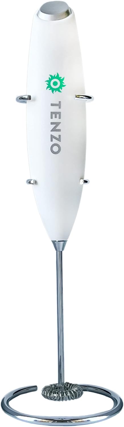 Tenzo Electric Matcha Whisk and Milk Frother (Batteries Included) - Handheld Foam Maker for Matcha Lattes - Whisk Drink Mixer for Matcha, Coffee, ...