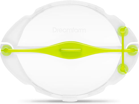 Dreamfarm Savel Flexible, Food Safe, & Adjustable Fruit & Vegetable Saver & Storage Cover - Clear/Green...