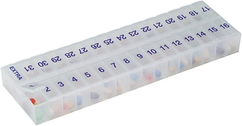 EZY DOSE (31-Day) Monthly Pill, Medicine, Vitamin Organizer Box, Monthly, Daily Planner, Extra Storage Compartments, Transparent Lids, BPA Free...