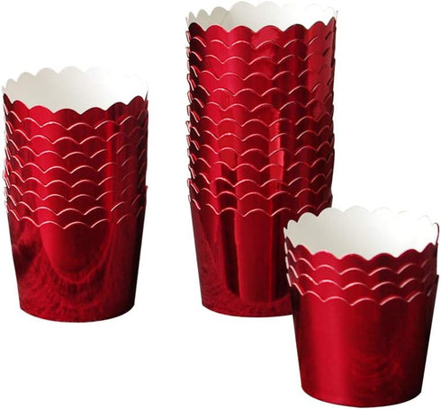50 Pcs Paper Cupcake Liners Baking Cups, Holiday/Parties/Wedding/Anniversary(Red)...