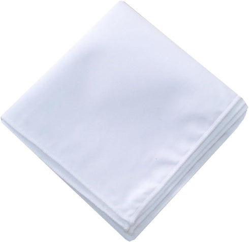 Solid White Cotton Pocket Square 3-Pk Set...