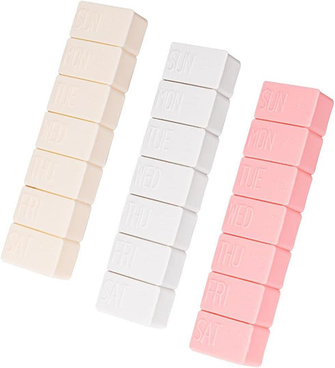 3Pack Weekly Pill Organizer,Extra Large 7 Days Pill Cases Travel Daily Pill Box for Fish Oil, Calcium Tablets Supplements and Other Vitamin Pill...