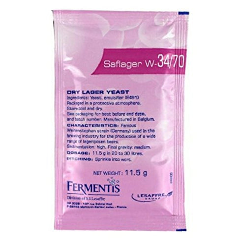 3X Fermentis Saflager W34/70 Beer Yeast Lager and Pilsner ales 11.5g 10-15L...