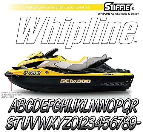 STIFFIE Whipline Yellow/Black 3" Boat & PWC Registration Decals • Numbers Letters Stickers...