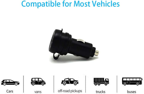 Cliff-Top® 3.3 Amp Ultra Fast USB Car Charger (Auto Shunt) for Auto, Truck, Motorcycle, and Marine - Made in Taiwan (Black)...