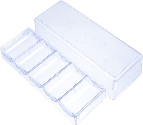 5 Grid Plastic Compartment Storage Container,Chip Box Clear Container Clear Organizer Box for Washi Tapes, Craft, Beads, Jewelry, Small Parts...