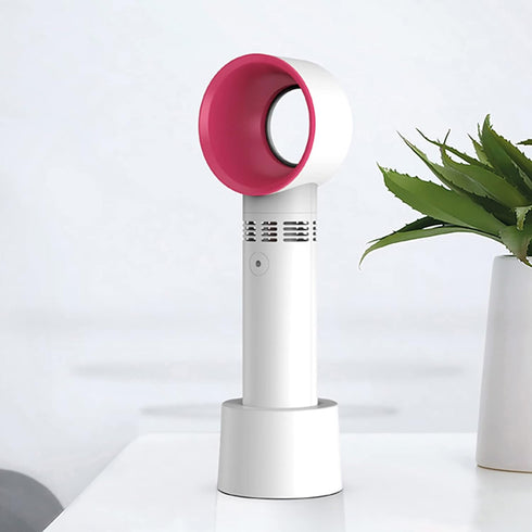 Portable Handheld Fan, Portable Mini USB Rechargeable Bladeless Fan, Three Adjustment Speeds, 360° All Around Air Suction, Handy Cooler for Home O...